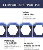 Inflatable Sleeping Pad for Camping, Extra-Thick 4.75 Inch Air Mattress with Soft Cotton Top, Machine Washable, Family Lightweight 4-Season Pad for Camping, Traveling & Hiking, Blue