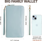 Travel Document Organizer - RFID Passport Wallet Case Family Holder Id Wristlet