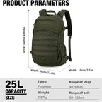 Mardingtop Small Tactical Backpack,Molle Hiking Backpack for Backpacking,Cycling and Biking,25L Backpack
