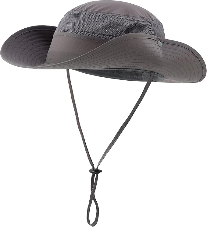 Connectyle Wide Brim Sun Hat for Men Breathable Cowboy Boonie Hat UPF 50+ Sun Protection Bucket Hat for Fishing Hiking