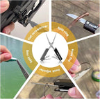 12-in-1 Multitool Fishing Pliers, Fishing Gear with Hook Remover, Pocket Knife, Fish Lip Gripper, Upgraded Scissors and Screwdriver, Survival and Camping Gear, Stainless Steel