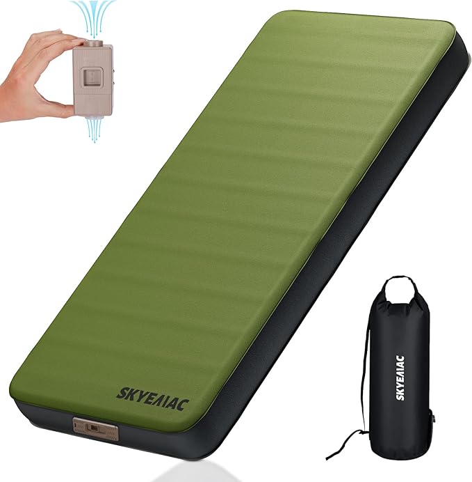 Self-Inflating Memory Foam Sleeping Pad - Single Pad, Built-in Pump, R-Value 13, 78''x29''x4'', Fast Inflation & Deflation, 4-Season Camping Mattress for Outdoor Adventures