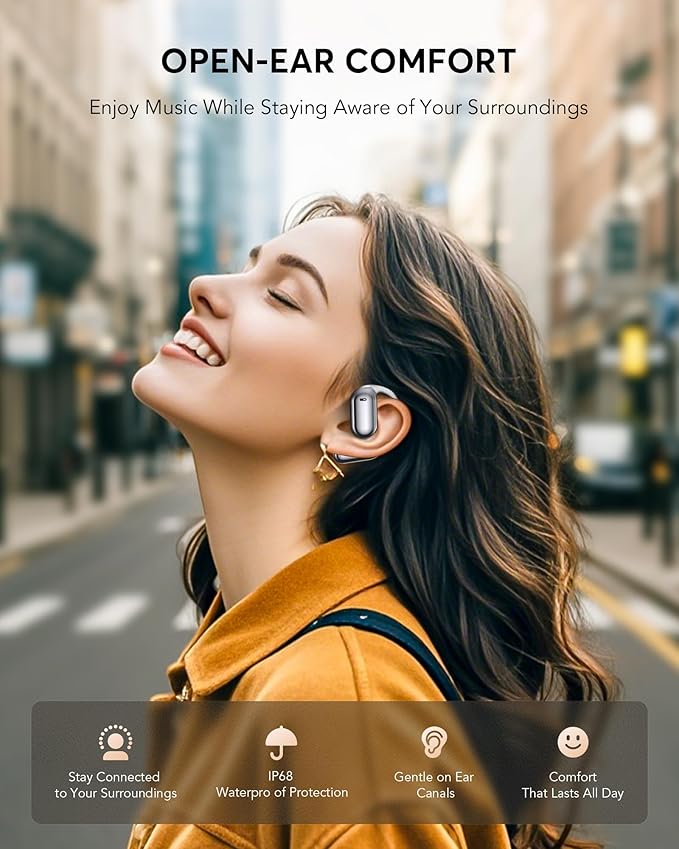 EUQQ AI Translation Earbuds, Language Translator Earbuds Real Time for 144 Languages,audifonos traductores inglés español,Bluetooth 5.4 LCD Touch Screen Earphones,Ideal for Travel Business Learning