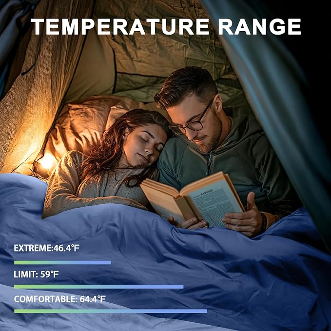 Ultralight Warm Weather Sleeping Bag - Portable, Waterproof, Compact Lightweight, Comfort with Compression Sack - Great for Outdoor Camping, Backpacking & Hiking