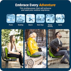 Alpcour Folding Stadium Seat – Deluxe Outdoor Camping Reclining Waterproof Cushion Chair for Bleachers – Best 6-Position Back Support Picnic Bleacher Seats w/Extra Thick Padding for Support & Comfort