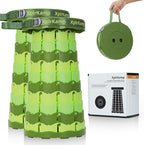 Retractable Folding Stool - Heavy Duty 400 lb Collapsible Portable Stool for Camping, Hiking, Fishing, Indoor/Outdoor with Non-Slip Base and Lightweight Design (Light Green, 2-Pack)