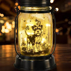 kyoryuger Schnauzer Gifts for Women/Men Schnauzer Solar Lanterns Dog Mom Birthday Dog Lovers Lantern Pet Loss Pet Memorial Lights Solar Garden Decoration for Yard, Patio,Backyard,Porch Torches