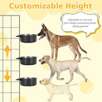 Large Dog Crate Water Bowl No Spill, 2 Pack Stainless Steel Dog Bowls for Food and Water, Pet Kennel Hanging Dogs Food Bowls for Medium/Large Dogs and Cats (7.1"x3.7" & 6.3"*2.6", Black)