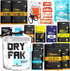 EVERLIT 290 Pc Waterproof First Aid Kit Dry FAK Medical Kit Emergency Survival Kit for Boat, Backpacking, Hiking, Fishing, Travel, Kayaking (Orange) (Clear)