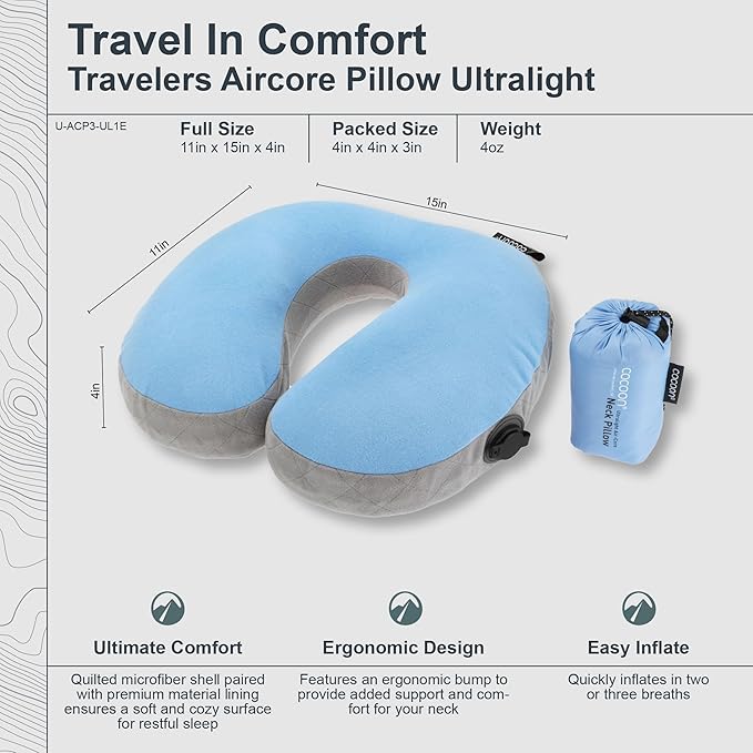 COCOON - Premium - U-Shaped Aircore Pillow - Galaxy Blue