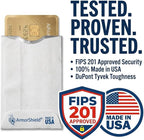 100x BULK LOT RFID Blocking Sleeves Credit Card Protectors 100% MADE IN USA - Anti-theft for Travel wallet, purse. ArmorShield Your Identity