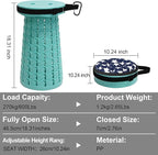 ALEVMOOM Upgraded Collapsible Stool with Thickened Cushion 18.31",600Lbs Max Weight Wider & Taller Pop Up Stool, Heavy Duty Portable Retractable Folding Chair or Travel Foot Rest for Camping Outdoors