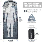 MalloMe Sleeping Bags for Adults Cold Weather & Warm - Backpacking Camping Sleeping Bag for Kids 10-12, Girls, Boys - Lightweight Compact Camping Essentials Gear Accessories Hiking Sleep Must Haves