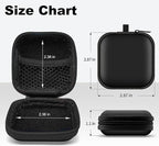 Square Earbud Case Portable EVA Carrying Case Storage Bag Tech Pouch Cell Phone Accessories Organizer with Carabiner for Earphone, Earbud, Earpieces, SD Memory Card, Camera Chips, Purple