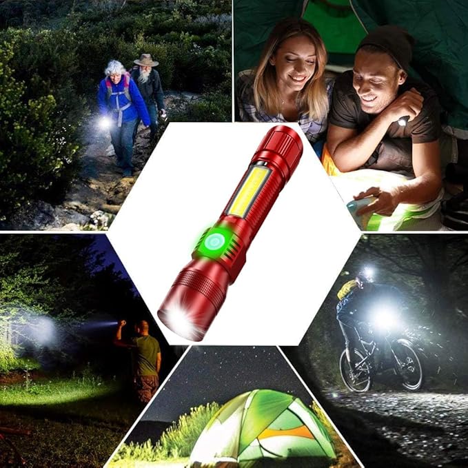 Black Light UV Flashlight Rechargeable, 3in1 Super Bright Tactical Flashlights LED UV Black Light &Redlight, 1500Lumen 7Modes, Zoomable, Waterproof Pocket Flashlight for Pet Stains Detection,Camping