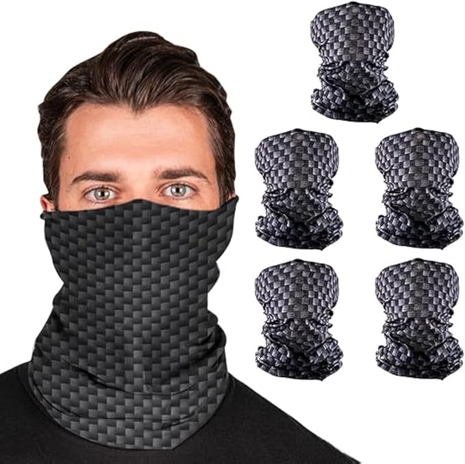 S A Company 5-Pack UV Face Shield | UV 30+ Multipurpose Neck Gaiter Balaclava for Adults