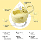 IDEUS Insulated Stainless Steel Water Bottle with 2 Leak-Proof Lids, Thermal Water Flask for Hiking Biking, 40oz, Light Yellow