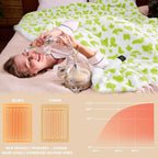Green Cow Heated Electric Blanket Throw, 50X60 Heating Blanket with 10 Heats Levels & 8 Hours Auto Off, Cute Christmas Yoga Gifts for Women Teen Girls Mom Pets, Home Decor for Living Room Bedroom