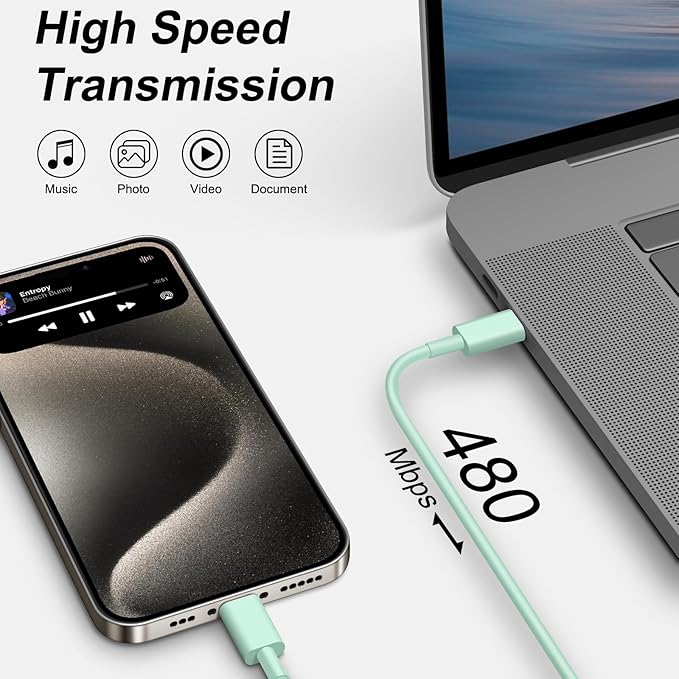 iPhone 17 16 15 Charger Fast Charging 6FT - 20W USB C Charger Block with 6FT Type C to C Cable Compatible with iPhone 17/17 Pro/17 Pro Max/Air/16/16e/15, iPad Pro, iPad Air (Green)