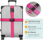 Luggage Straps for Suitcases TSA Approved, Travel Belt Suitcase Belt, Suitcase Straps TSA Approved, Luggage Belt Strap TSA Approved, Travel Straps for Luggage, Luggage Band Bag Straps, Pink