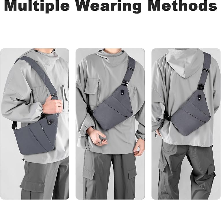 Anti Theft Travel Bag, One Shoulder Large Capacity Cross-body Bag Chest Fashion Lightweight Sling Bags for Travel Sports