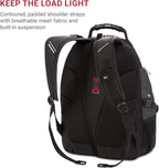 SwissGear 1900 ScanSmart 17” Laptop Backpack Grey/Black – Reflective Tech Backpack with ScanSmart Compartment – Multiple Organizer Pockets & RFID Scan Blocking Technology