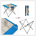 SUNNYFEEL Outdoor Folding Table | Lightweight Mesh Compact Camping Table, Roll Up Top 2 People Portable Camp Tables with Carry Bag for Picnic/Cooking/Beach/Travel/BBQ