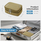 Lanola Electronic Accessories Case,Electronics Travel Organizer, Portable Double Layer Cable Storage Bag for Cord, Charger, Flash Drive, Phone, SD Card,Flash Drive,Adapter - Light Blue