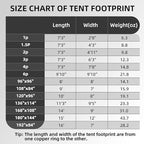 Clostnature Tent Footprint - Waterproof Camping Tarp, Heavy Duty Tent Floor Saver, Ultralight Ground Sheet Mat for Hiking, Backpacking, Hammock, Beach - Storage Bag Included