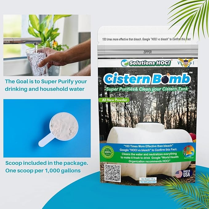 Cistern Tank Cleaner - Cistern Tank Bomb Cleaning Super Cleans your Cistern (100 Gram - Treats 5,000 Gallons)