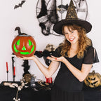 Jack O Lantern Decor Solar Light Color Changing Metal Pumpkin Halloween Lanterns Outdoor for Yard, Patio, Lawn, Porch, Garden Decorations