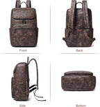 Leather Backpack for Women, Fits 17 Inch Laptop in Main Compartment, Dedicated 15.6 Inch Padded Sleeve, Large Vegan Leather Travel Computer Bag with Luggage Strap for Business and Work, Coffee