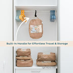 6-Pack Compression Packing Cubes Travel Essentials - Lightweight, Water-Resistant Luggage Organizer Bags with Handles, Durable Travel Accessories Suitcase Organizer (Charcoal)