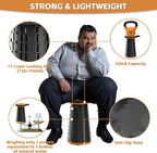 Collapsible Stool - Lightweight Portable Folding Stool for Camping, 330lb Capacity Telescoping Stool Adjustable Height(2.3-17.7") for Camping Fishing Travel