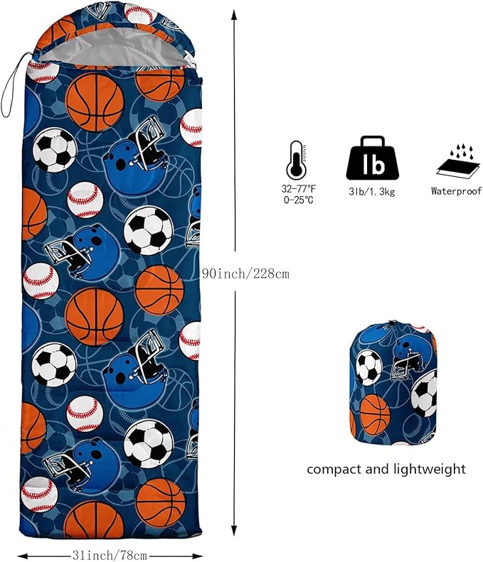BSNTHO Camping Sleeping Bags,3 Season Warm & Cool Weather,Lightweight,Waterproof Sleeping Bags for Adults & Kids,Traveling,and Outdoors,Camping Gear Equipment