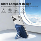 Azmuth Magnetic Power Bank,10000mAh for MagSafe Battery Pack, 22.5W PD Fast Charging,LED Display & Foldable Stand Wireless Portable Charger for iPhone 17/16/15/14/13/12/Pro/Pro Max/Plus,Sea Blue