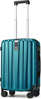 Hanke 20 Inch Carry On Luggage 22x14x9 Airline Approved Lightweight PC Hard Shell Suitcases with Wheels Travel Luggage Rolling Suitcase Travel Luggage Bag Christmas Gifts for Birthday(Caribbean Blue)