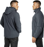 Outdoor Ventures Men's Lightweight Softshell Jacket Fleece Lined Hooded Water Resistant Winter Hiking Windbreaker Jackets