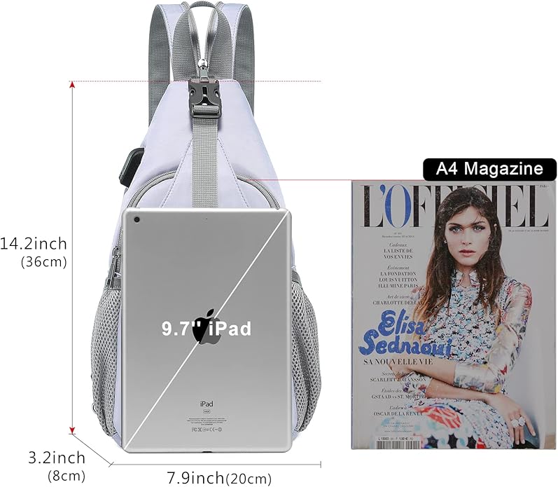 LOVEVOOK Sling Bag for Women Casual Daypack Nylon Crossbody Sling Backpack Travel Shoulder Bag Hiking Daypack