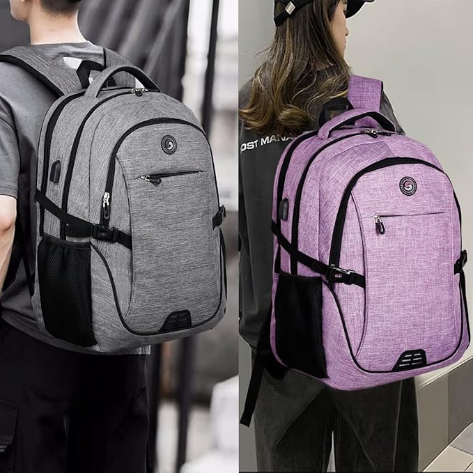 SHRRADOO Anti Theft Laptop Backpack Travel Backpacks with usb Charging Port for Women Men High School College Backpack Computer Bag Fits 17 Inch Laptop,Purple | Travel Backpacks, usb Charging Port, College Backpack, Computer Bag