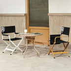 EVER ADVANCED Aluminum Directors Chair, Folding Studio Movie Chairs Camping Event Vendor Chair, 19" Seat Height Black Fabric/Golden Frame, Support 350lbs