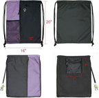 BeeGreen Lilac Drawstring Backpack Sports Gym String Backpack For Women Men Large Size Cinch Sack Workout Bag with Zipper and Water Bottle Mesh Pockets