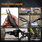 15 in 1 Multitool Hammer Multi Tool Survival Gear Multitool for Men，Survival Tools Camping Accessories With Knife,Pliers,Nail Puller,Screwdriver,Saw,Bottle Opener,Present for Husband,Dad,Grandpa