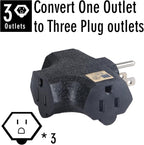 3 Way Plug Adapter - UL Listed - Outdoor Outlet Splitter 3 Prong - Electrical Outlet Extender, Wall Outlet Expander, Outdoor Heavy Duty Triple Plug Outlet Adapter 4PCS (G+O+W+B)