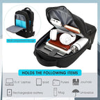 DUSLANG 15.6 Inch Laptop Backpack for Travel Water Resistant College Book bag for Men Women Laptop Bag with USB Charging Port Business Backpack,Black