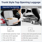 Hard Shell Suitcases 24 Inch Check in Luggage with Spinner Wheels Cup Holder, Lightweight Top Opening Expandable Luggage Hard Case Rolling Medium Checked Suitcase with Lock, White