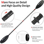 Adjustable Kayak Paddle with Carbon Shaft and PP Blade Available in 220-230/220-240/230-250cm Floating Lightweight Kayak Oars with Original Pattern
