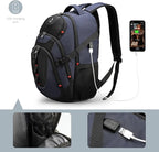 Swissdigital Design Travel Backpack for Men with Apple Find My, Laptop Backpack with USB Charging Port, RFID Protection, Add-A-Bag System - Travel Backpack for Men-Finder Color Random | SD803BT013-12
