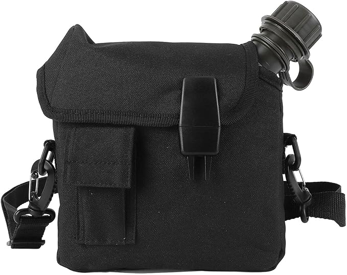 Outdoor Water Canteen, 1.5L Large Capacity Outdoor Water Bottle Handheld Portable Flat Camping with D Shaped Buckle & Adjustable Strap Buckle for Camping, Backpacking, Hiking