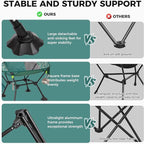 ATEPA UFO3.0 Backpacking Camping Chair, Ultralight Extra Wide Comfortable Folding Chairs 330lbs Heavy Duty Portable Hexagon Ergonomic Height Adjustable Seat with Anti-Sinking Feet for Hiking Outdoor